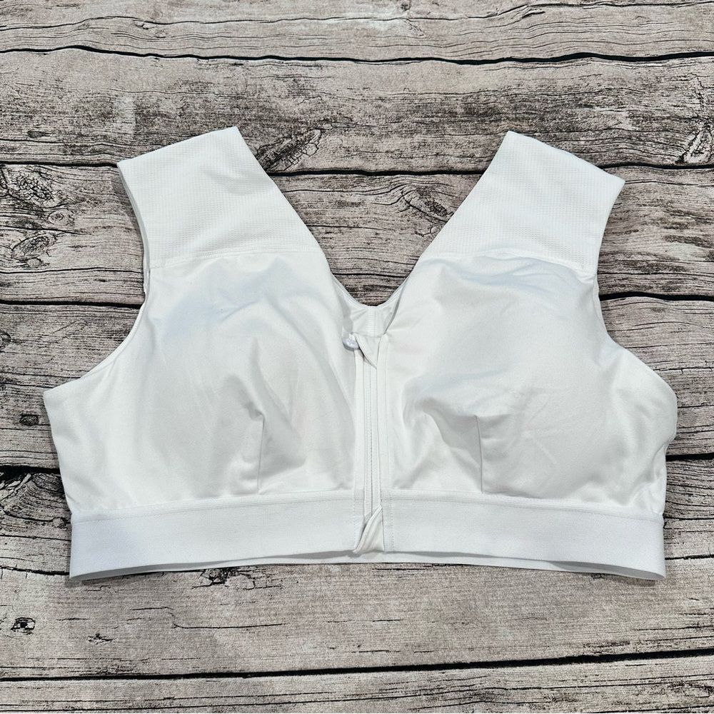 Tommie Copper White Zip Up Shoulder Support Bra size 2X
